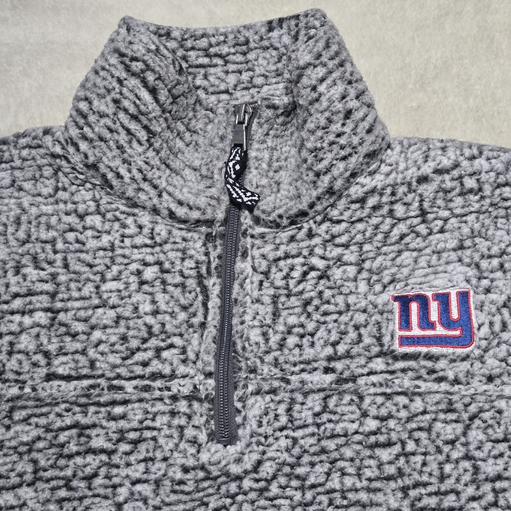 New York Giants Sherpa 1/4 Zip Pullover Sweatshirt Womens Size Large NFL